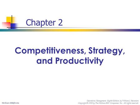 Competitiveness, Strategy, and Productivity