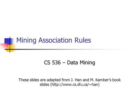 Mining Association Rules