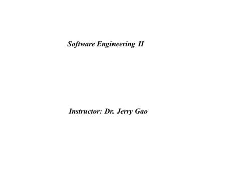 Software Engineering II