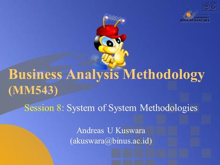 Business Analysis Methodology (MM543)