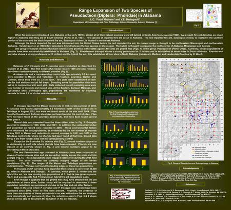 Range Expansion of Two Species of Pseudacteon (Diptera: Phoridae) in Alabama L.C. ‘Fudd’ Graham 1 and V.E. Bertagnolli 1 Department of Entomology and Plant.