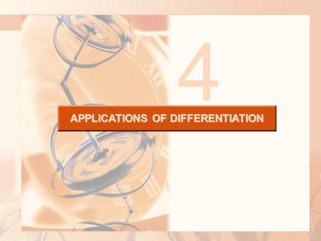 APPLICATIONS OF DIFFERENTIATION