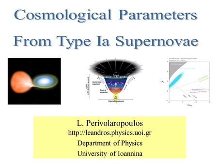 L. Perivolaropoulos  Department of Physics University of Ioannina.