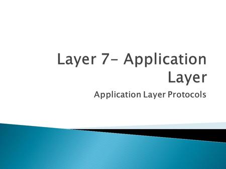 Layer 7- Application Layer