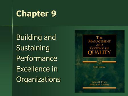 Building and Sustaining Performance Excellence in Organizations