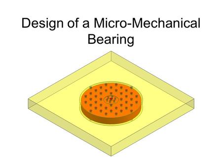 Design of a Micro-Mechanical Bearing. Solid Surfaces The shaft and bearing cage are constructed as an assembly by EFAB technology.15 Ra typical on horizontal.