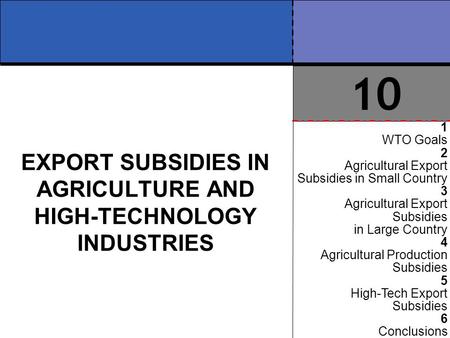 EXPORT SUBSIDIES IN AGRICULTURE AND HIGH-TECHNOLOGY INDUSTRIES