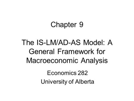 Economics 282 University of Alberta