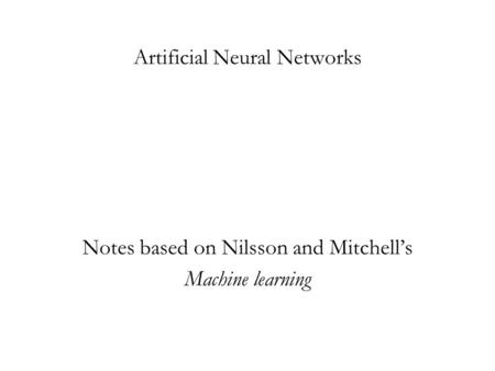 Artificial Neural Networks