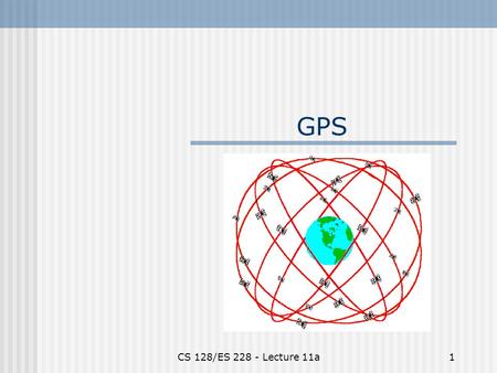 CS 128/ES 228 - Lecture 11a1 GPS. CS 128/ES 228 - Lecture 11a2 Global Positioning System www.usace.army.mil.