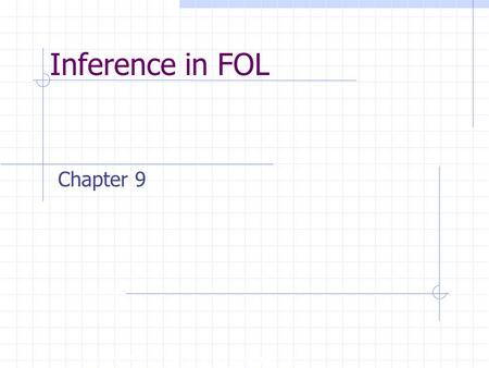 Inference in FOL Copyright, 1996 © Dale Carnegie & Associates, Inc. Chapter 9.