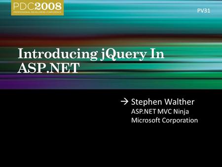  Stephen Walther ASP.NET MVC Ninja Microsoft Corporation PV31.