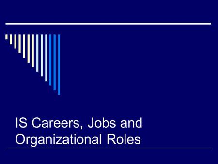 IS Careers, Jobs and Organizational Roles. Contemplative Questions  Would I enjoy a career in IS?  What type of positions are available in IT?  In.