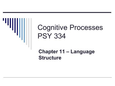 Cognitive Processes PSY 334