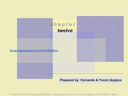 C h a p t e r twelve © 2007 Prentice Hall Business Publishing Essentials of Economics R. Glenn Hubbard, Anthony Patrick O’Brien Prepared by: Fernando &