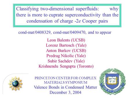 Classifying two-dimensional superfluids: why there is more to cuprate superconductivity than the condensation of charge -2e Cooper pairs cond-mat/0408329,