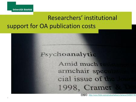 1 Researchers’ institutional support for OA publication costs