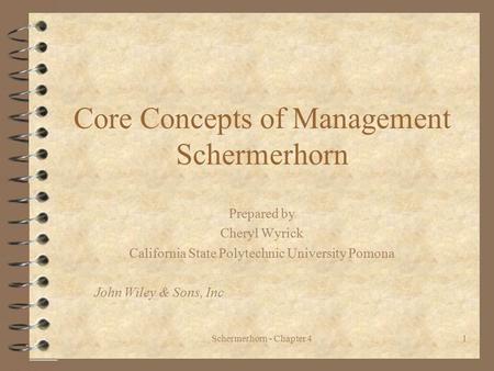 Core Concepts of Management Schermerhorn