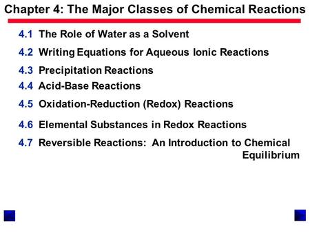 Chapter 4: The Major Classes of Chemical Reactions