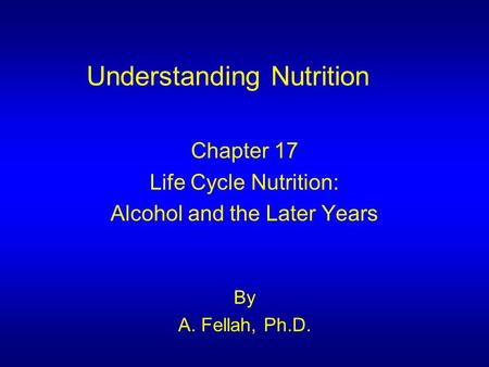 Understanding Nutrition