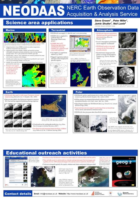 NERC Earth Observation Data Acquisition & Analysis Service MarineTerrestrial  Mapped products from AVHRR include sea surface temperature, brightness temperature.