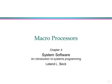 An introduction to systems programming