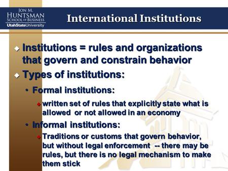 International Institutions