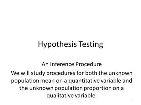 An Inference Procedure