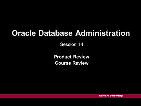 Oracle Database Administration