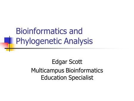 Bioinformatics and Phylogenetic Analysis