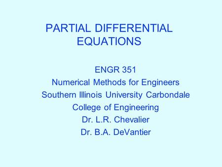 PARTIAL DIFFERENTIAL EQUATIONS