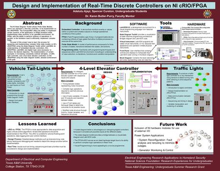 Department of Electrical and Computer Engineering Texas A&M University College Station, TX 77843-3128 Abstract 4-Level Elevator Controller Lessons Learned.