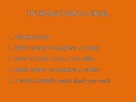 What is an “Excel spreadsheet document”? Terminology Excel spreadsheet document: it is the whole thing.