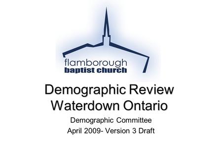 Demographic Review Waterdown Ontario