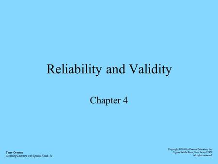 Reliability and Validity