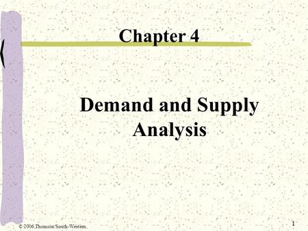 Demand and Supply Analysis