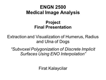 Medical Image Analysis