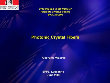 Photonic Crystal Fibers