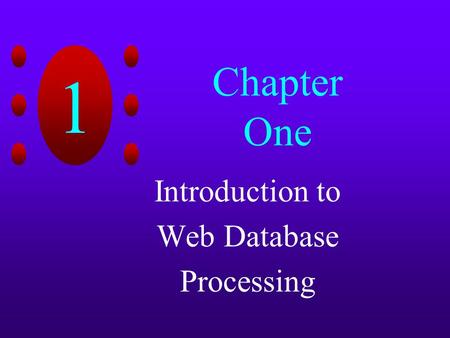 Introduction to Web Database Processing