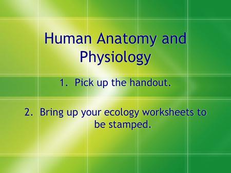 Human Anatomy and Physiology