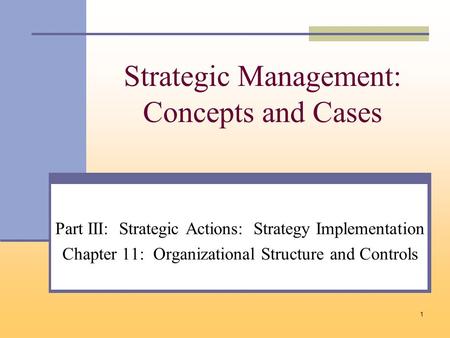 Strategic Management: Concepts and Cases