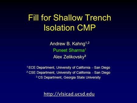 Fill for Shallow Trench Isolation CMP