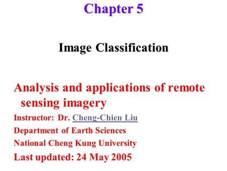 Chapter 5 Image Classification