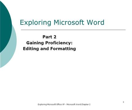 Exploring Microsoft Word