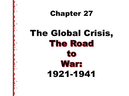 Issues: US Between the Wars How did the US see its role in the world in the 1920s? How did the US react as Europe moved in 1930s toward war? [WWII]?