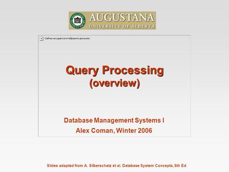 Query Processing (overview)