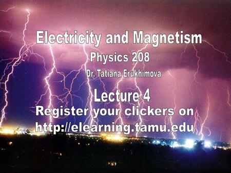 Electricity and Magnetism