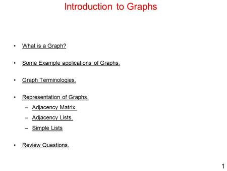 Introduction to Graphs