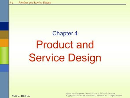 Product and Service Design