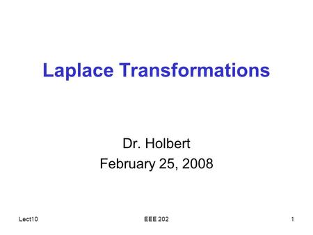 Laplace Transformations